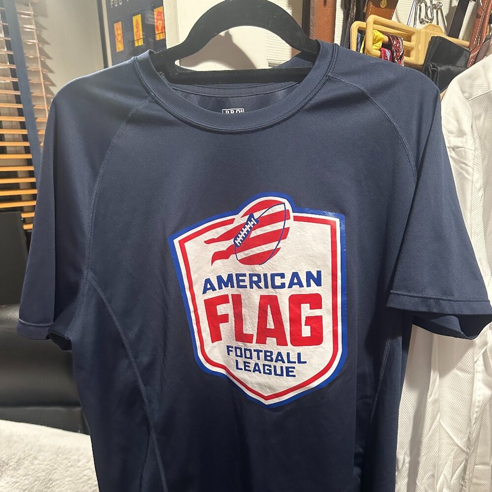 American Flag Football T-shirt Dri-Fit material Basically new worn 1x Size L
